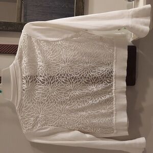 2 For $5 Bundled!Calvin Klein 3/4 bell sleeve, cropped cardigan with lace back M